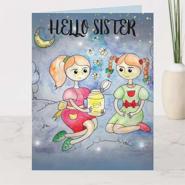 FIREFLIES SISTER SISTER BIRTHDAY GREETING CARDS (Front)