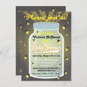 Firefly Chalkboard Mason Jar Baby Shower Invites