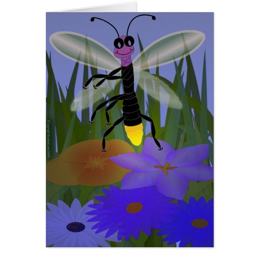 Firefly Dancing on Flowers Cards (Front)