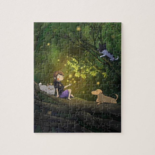 Firefly forest jigsaw puzzle (Vertical)