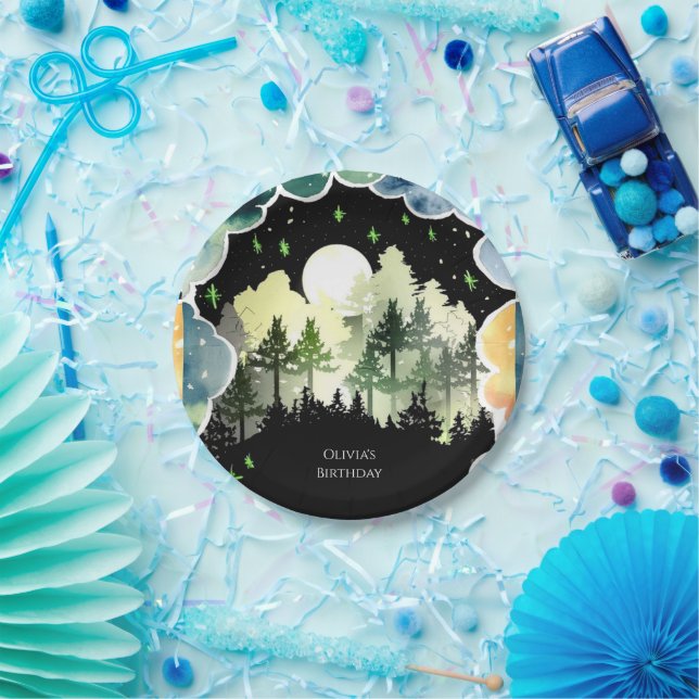 Firefly Forest Woodland Birthday Paper Plates (Party)