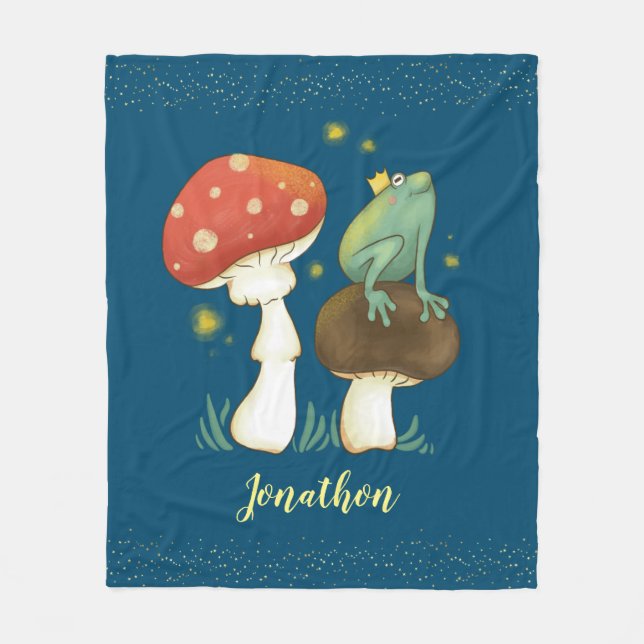 Firefly Frog Prince Personalized Fleece Blanket (Front)