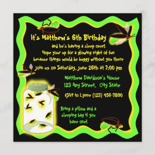 Firefly Frolic Birthday Invitation