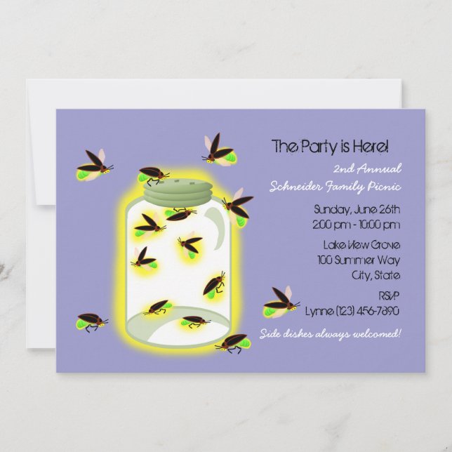 Firefly Frolic Party Invitation (Front)