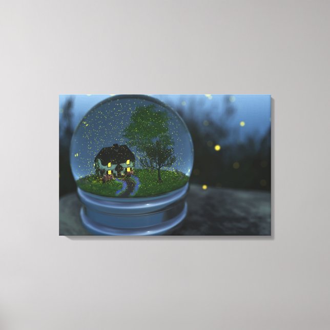 Firefly Globe Wrapped Canvas Print (Front)