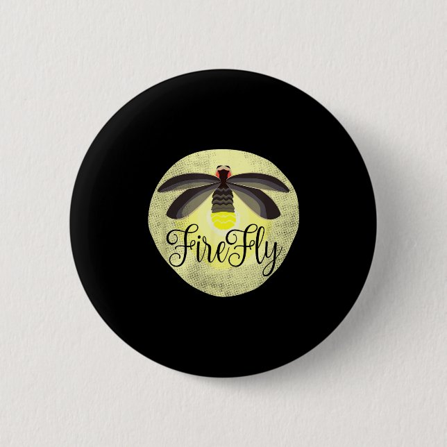 Firefly Lightning Bug Summer Gift  Button (Front)