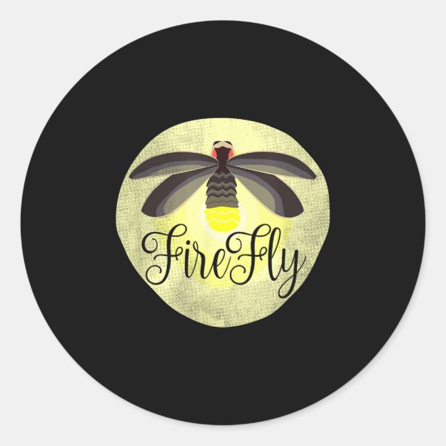 Firefly Lightning Bug Summer Gift  Classic Round Sticker (Front)
