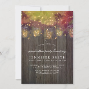 Firefly Lights and Mason Jars Graduation Party Invitation