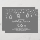 firefly lights mason jars rustic bridal shower invitation (Front/Back)