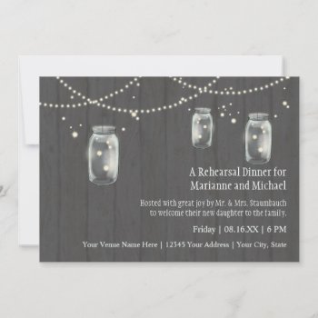 Firefly Mason Jar Rustic Country Night Weddings Invitation by ModernStylePaperie at Zazzle