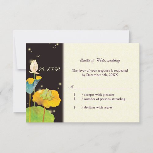 Firefly Night Cute Romantic Wedding RSVP
