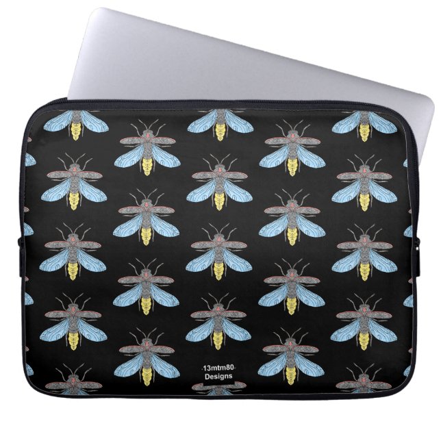 Firefly (pattern black) - Laptop Sleeve (Front)
