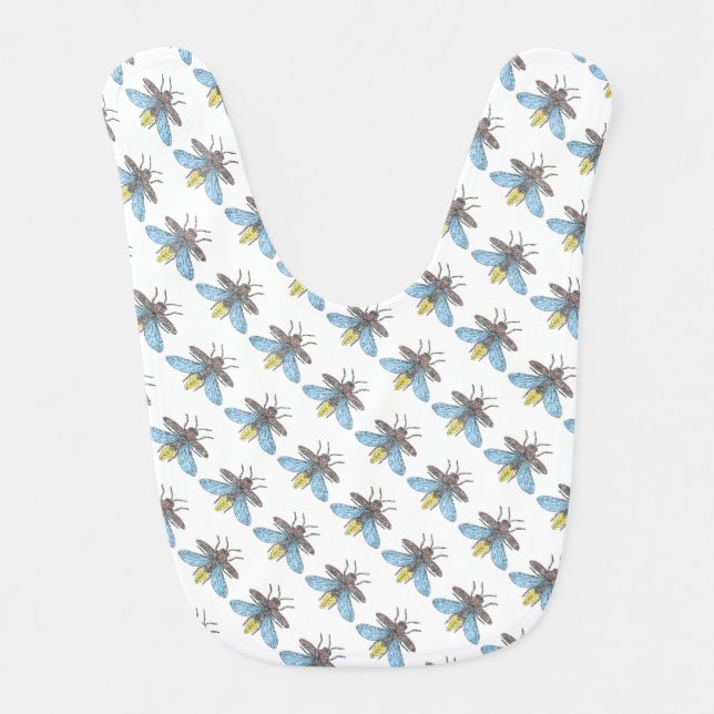 Firefly (pattern white) - Baby Bib (Front)