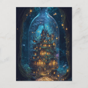 Firefly Village Fantasy Digital Art Postcard