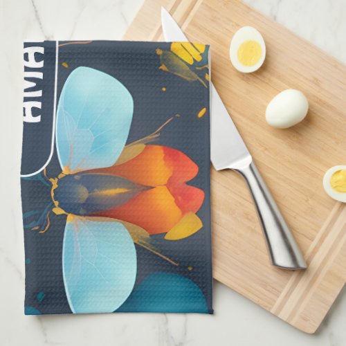 Firefly Watercolor Colorful Personalized Pattern Kitchen Towel