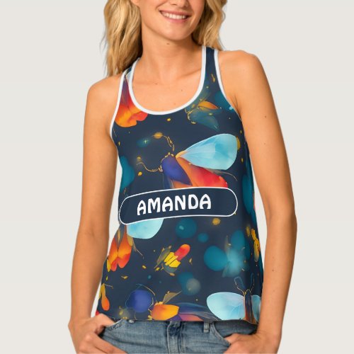 Firefly Watercolor Colorful Personalized Pattern Tank Top