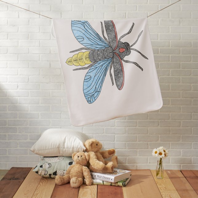 Firefly (white) - Baby Blanket (In Situ)