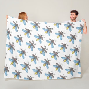 Firefly (white) - Fleece Blanket