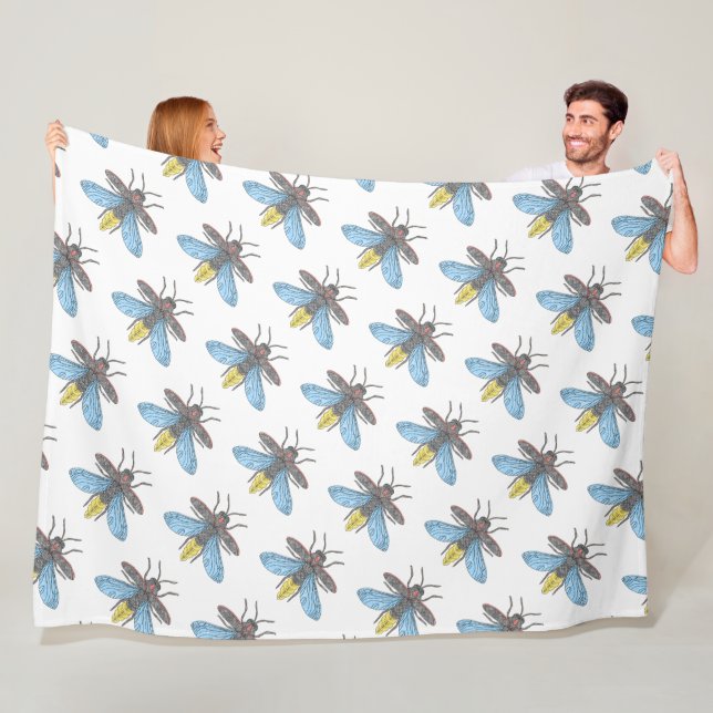 Firefly (white) - Fleece Blanket (In Situ)