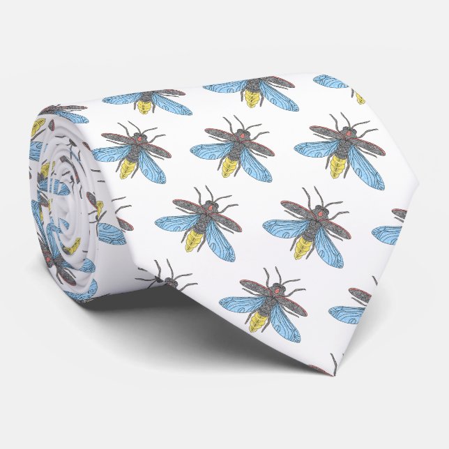 Firefly (white) - Neck Tie (Rolled)