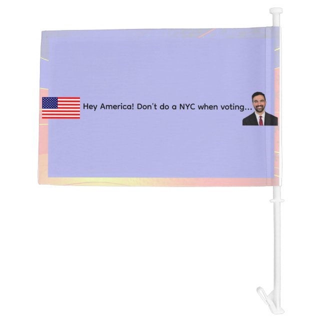 FIREFOXNEWS ONLINE™ Mamdani MEME Car Flag (Back)