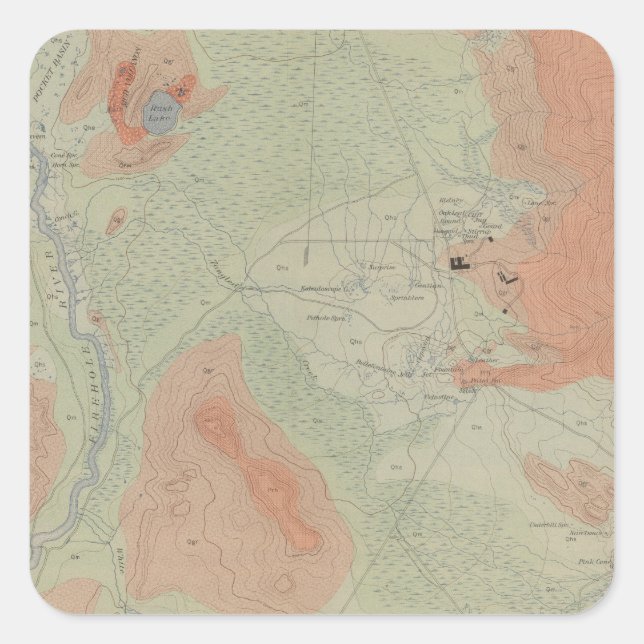 Firehole Geyser Basin Square Sticker (Front)