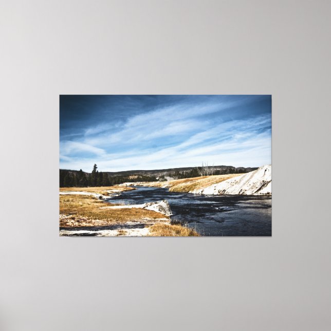Firehole River Wrapped Canvas Print (Front)