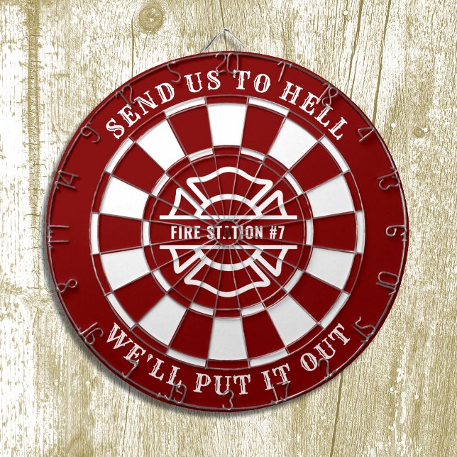 Firehouse Fire Station Fireman Dartboard and Darts (Creator Uploaded)