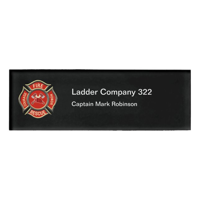 FIrehouse FIrefighter Captain Name Tag (Front)