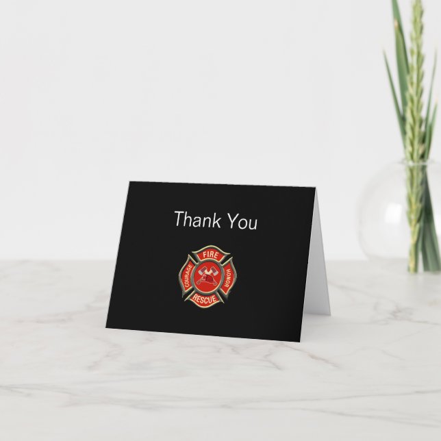 Firehouse Firefighter Thank You Cards (Front)