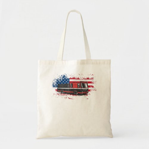 Fireman American Flag Gift Thin Red Line Firefight Tote Bag