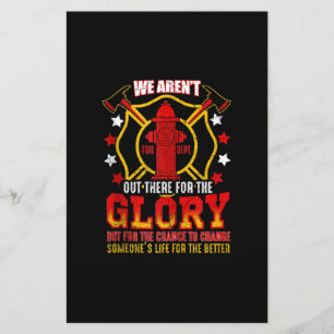 Fireman American Flag Red Line US Firefighter Dad Stationery