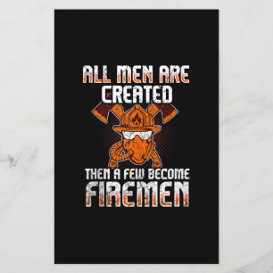 Fireman American Flag Red Line US Firefighter Dad Stationery