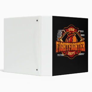 Fireman American Flag Red Line US Firefighter Gift 3 Ring Binder