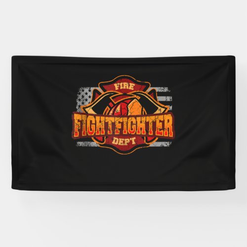 Fireman American Flag Red Line US Firefighter Gift Banner