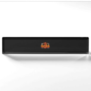 Fireman American Flag Red Line US Firefighter Gift Desk Name Plate