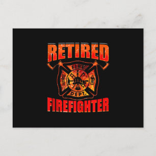 Fireman American Flag Red Line US Firefighter Holiday Postcard