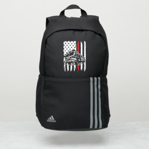 Fireman American Flag Thin Red Line Firefighter Adidas Backpack