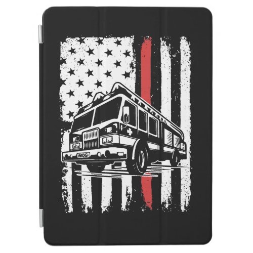 Fireman American Flag Thin Red Line Firefighter iPad Air Cover