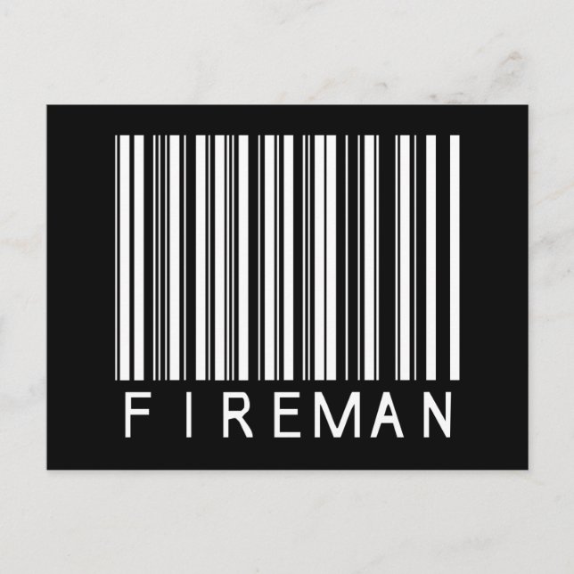 Fireman Bar Code Postcard (Front)