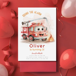 Fireman Birthday Firetruck Birthday Party Invitation