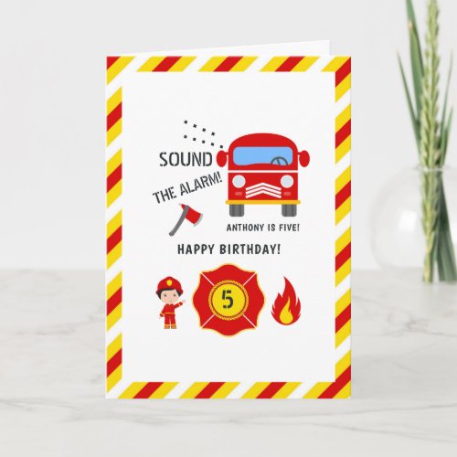 Fireman Birthday Greeting Card