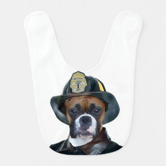 Fireman boxer dog bib
