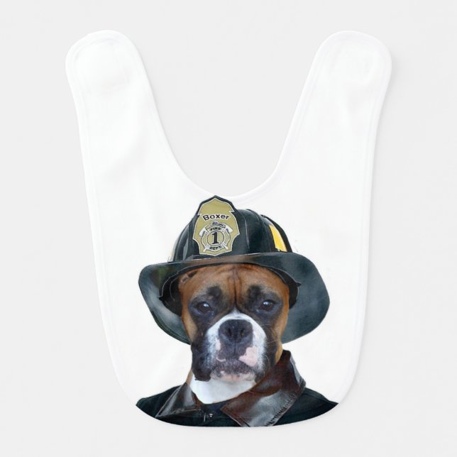 Fireman boxer dog bib (Front)