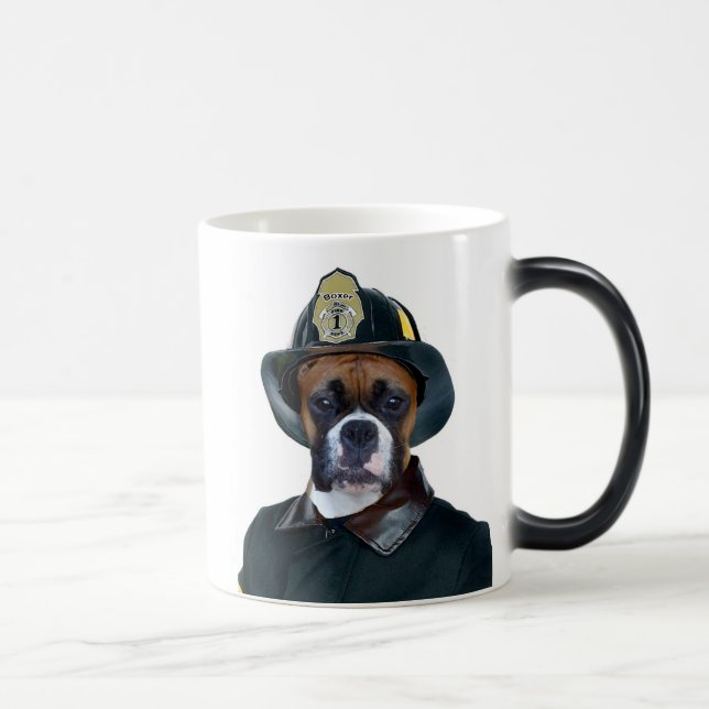 Fireman Boxer Dog Mug (Right)