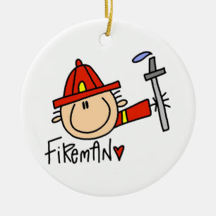 Fireman Ceramic Ornament