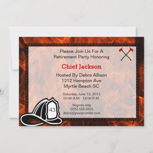 FiremanChief Retirement Party Invitation
