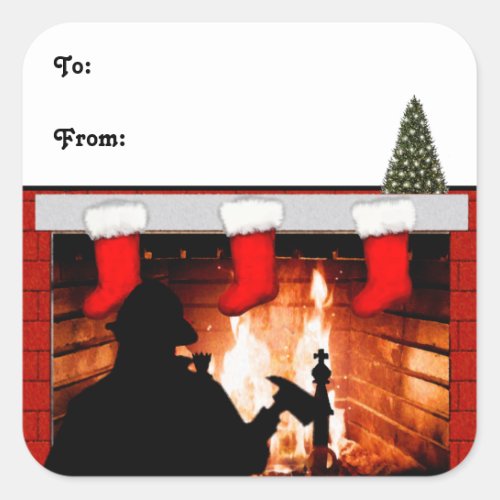 Fireman Christmas Gift Tags