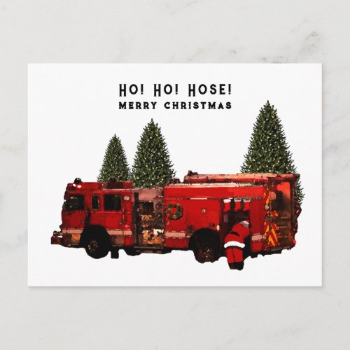Fireman Christmas Postcard
