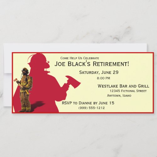 Fireman Custom Retirement Party Invitations